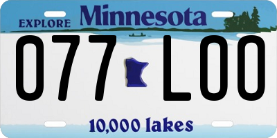 MN license plate 077LOO