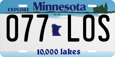 MN license plate 077LOS