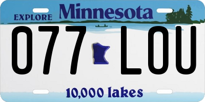 MN license plate 077LOU