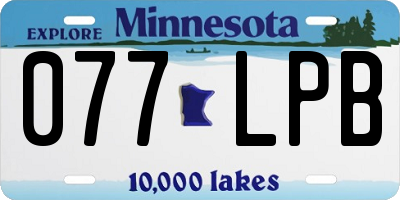 MN license plate 077LPB