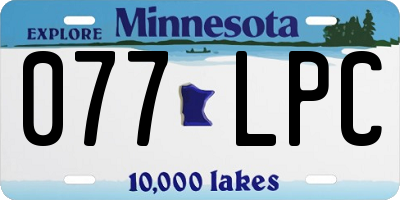 MN license plate 077LPC