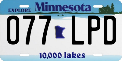 MN license plate 077LPD
