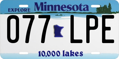 MN license plate 077LPE