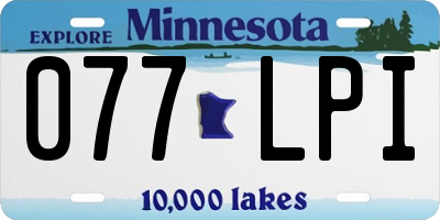 MN license plate 077LPI