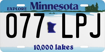 MN license plate 077LPJ