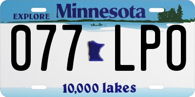 MN license plate 077LPO