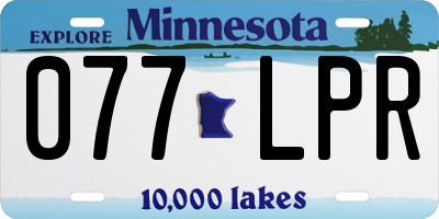 MN license plate 077LPR