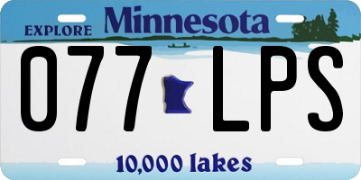 MN license plate 077LPS