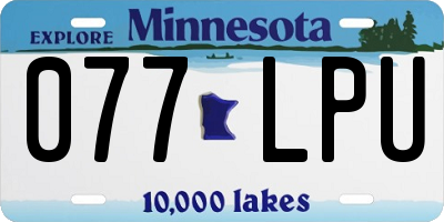 MN license plate 077LPU
