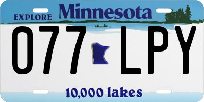 MN license plate 077LPY