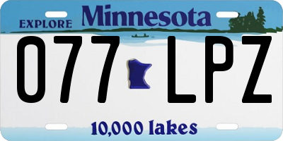 MN license plate 077LPZ