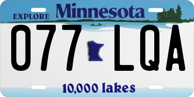 MN license plate 077LQA