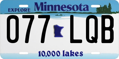 MN license plate 077LQB