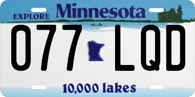 MN license plate 077LQD