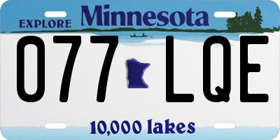 MN license plate 077LQE