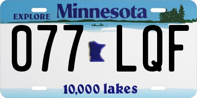 MN license plate 077LQF