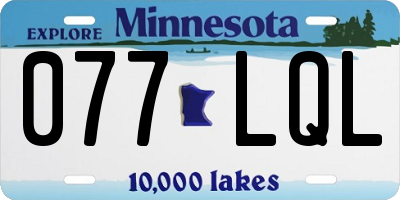 MN license plate 077LQL