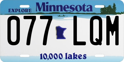 MN license plate 077LQM