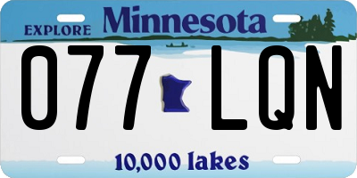 MN license plate 077LQN