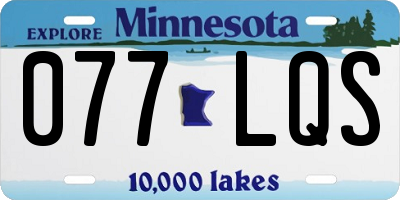 MN license plate 077LQS