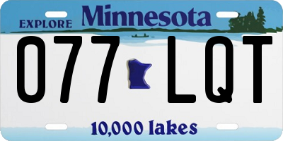 MN license plate 077LQT