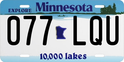 MN license plate 077LQU