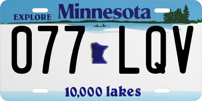 MN license plate 077LQV