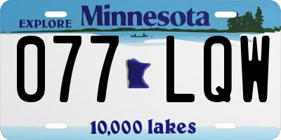 MN license plate 077LQW