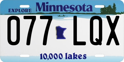 MN license plate 077LQX