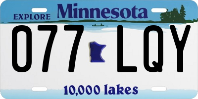 MN license plate 077LQY