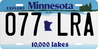 MN license plate 077LRA
