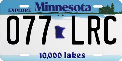 MN license plate 077LRC