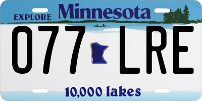 MN license plate 077LRE