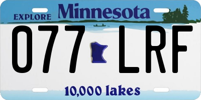 MN license plate 077LRF