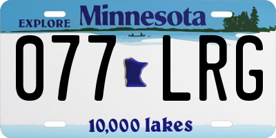MN license plate 077LRG
