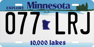 MN license plate 077LRJ