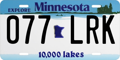 MN license plate 077LRK