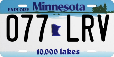 MN license plate 077LRV