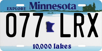 MN license plate 077LRX