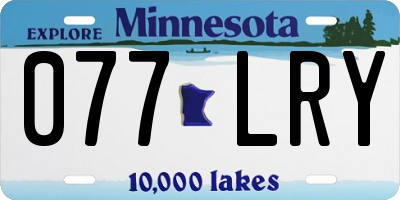 MN license plate 077LRY