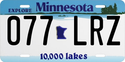 MN license plate 077LRZ