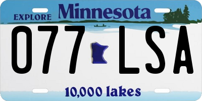 MN license plate 077LSA