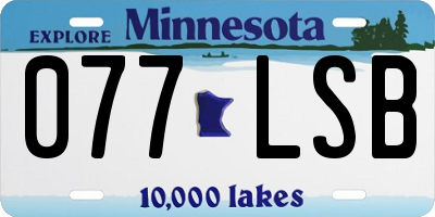 MN license plate 077LSB