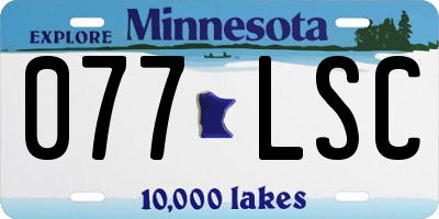 MN license plate 077LSC