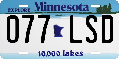 MN license plate 077LSD