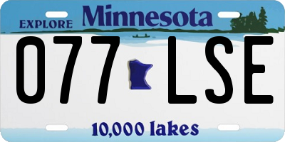 MN license plate 077LSE
