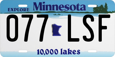 MN license plate 077LSF