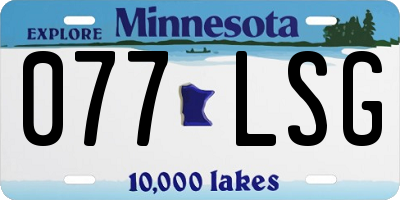 MN license plate 077LSG