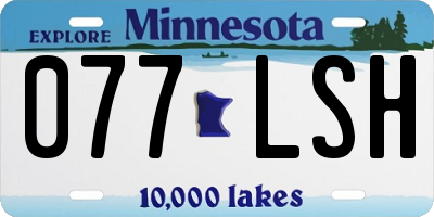MN license plate 077LSH