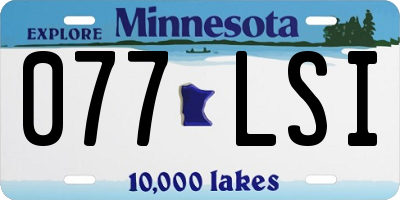 MN license plate 077LSI
